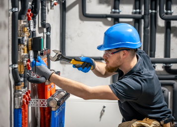 Professional plumbing contractor installing drainage system in Dubai