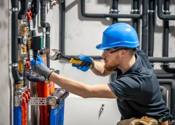 Professional plumbing contractor installing drainage system in Dubai