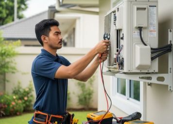 Professional HVAC contractor working on commercial building in Dubai