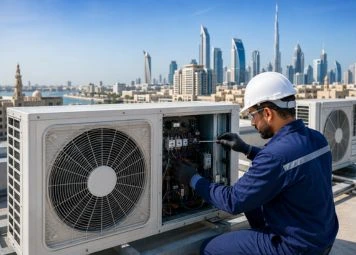 HVAC technician servicing cooling systems in Deira Dubai