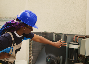 Commercial HVAC maintenance contract service being performed in a Dubai office building by Eagles Crew LLC technicians