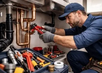 Professional plumbing contractor repairing water pipes in Dubai