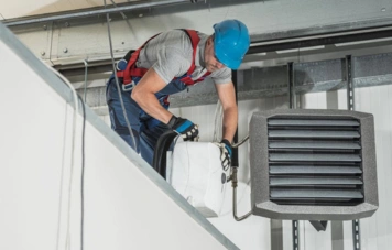 Modern commercial HVAC maintenance and system inspection