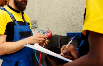 Eagles Crew HVAC engineer performing AC maintenance in Dubai Quote Image 1 Title: HVAC Engineer Dubai Eagles Crew