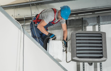 Modern commercial HVAC maintenance and system inspection