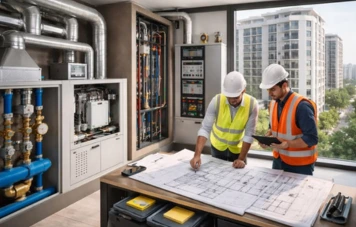 HVAC technician performing professional air conditioning maintenance in Dubai