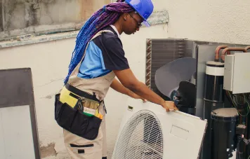 Commercial building AC outdoor units serviced by Eagles Crew in Deira Dubai